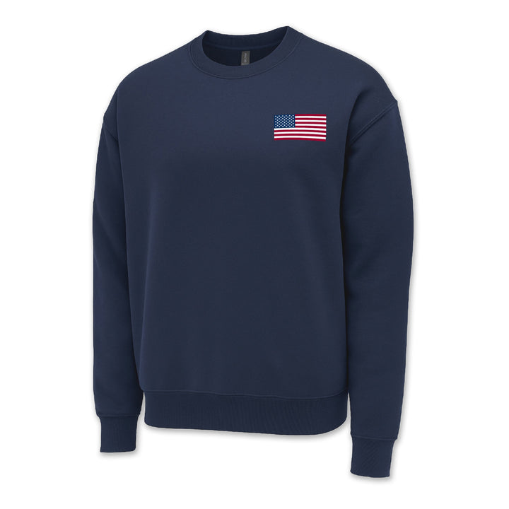 USA Flag Left Chest Crewneck
