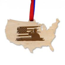 Load image into Gallery viewer, USA Flag and Salute Ornament