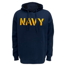 Load image into Gallery viewer, Navy Anchor Tackle Twill Embroidered Fleece Hood (Navy)