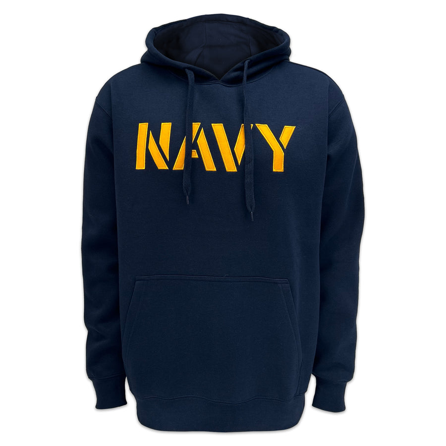 Navy Anchor Tackle Twill Embroidered Fleece Hood (Navy)