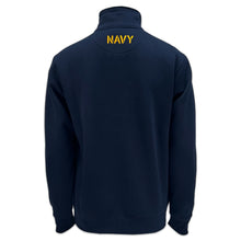 Load image into Gallery viewer, Navy Anchor Tackle Twill Embroidered Fleece Quarter Zip (Navy)