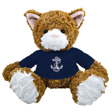 Load image into Gallery viewer, Navy Anchor Scratches Plush Cat