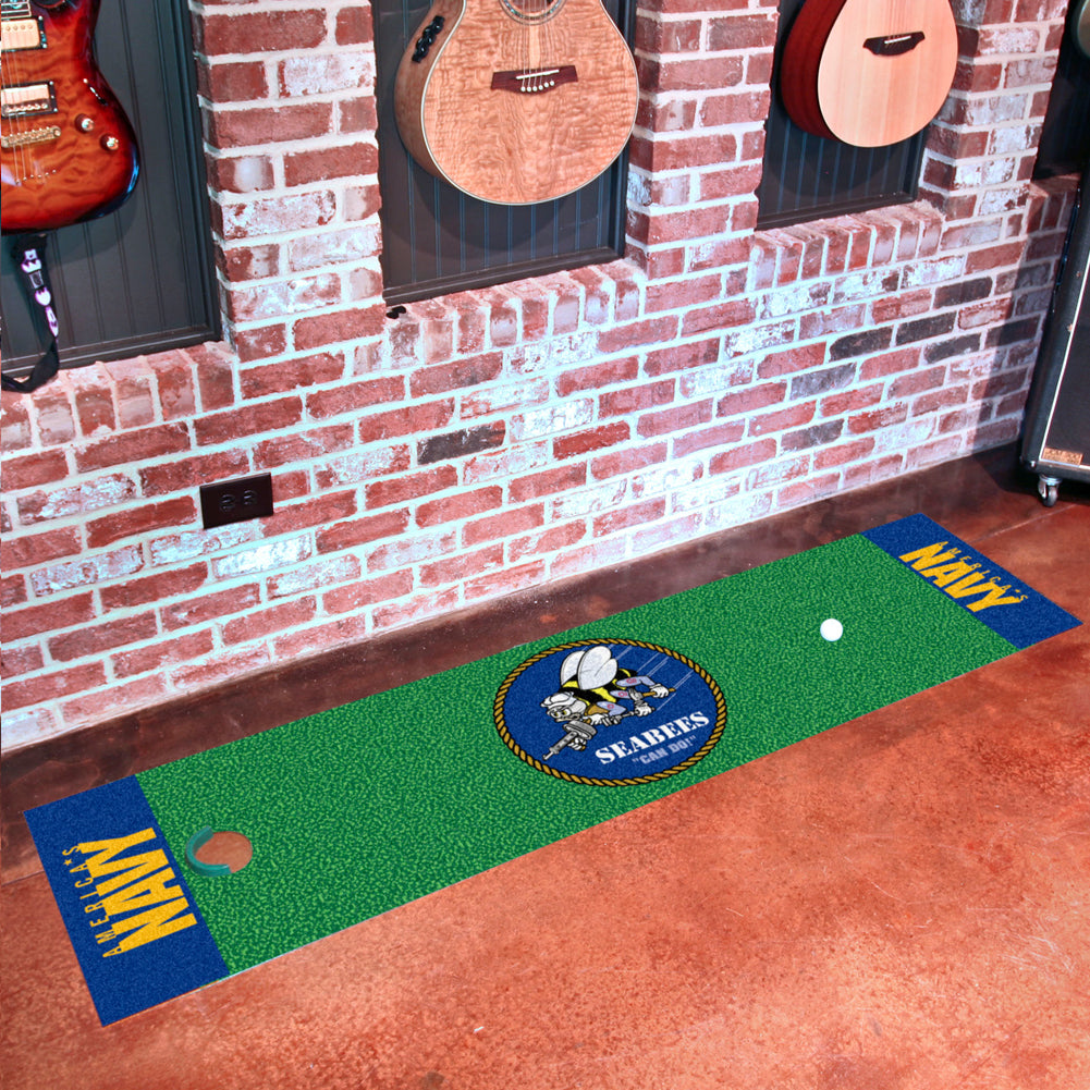 NAVY SEABEES GOLF PUTTING GREEN MAT (18