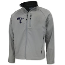 Load image into Gallery viewer, Navy Soft Shell Jacket (Silver)