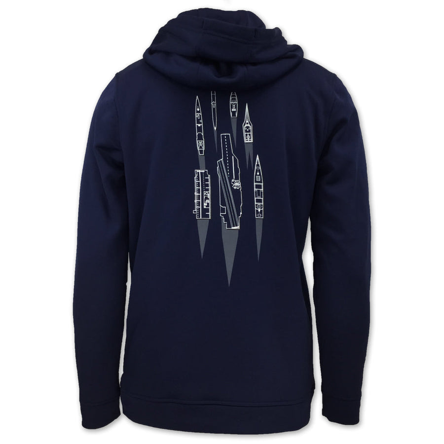 NAVY UNDER ARMOUR DAMN THE TORPEDOES SHIP HOOD (NAVY) 2