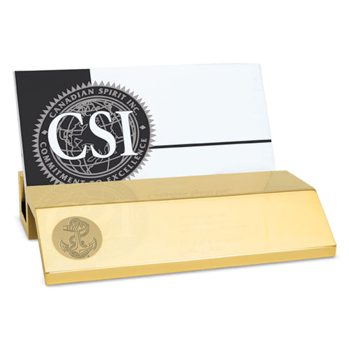 Navy Anchor Business Card Holder (Gold)