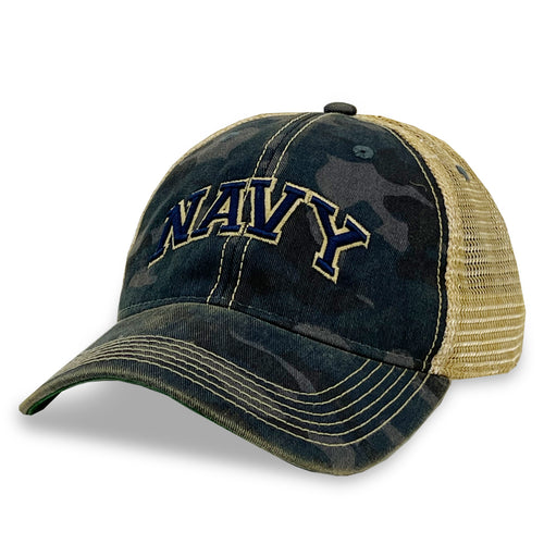 Navy Arch Old Favorite Trucker Hat (Navy Field Camo)