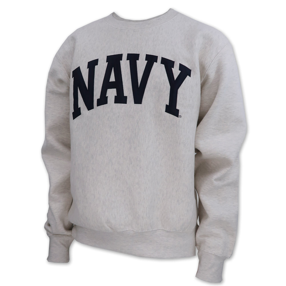 Navy Proweave Tackle Twill Crewneck (Oatmeal)