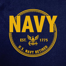 Load image into Gallery viewer, Navy Retired T-Shirt