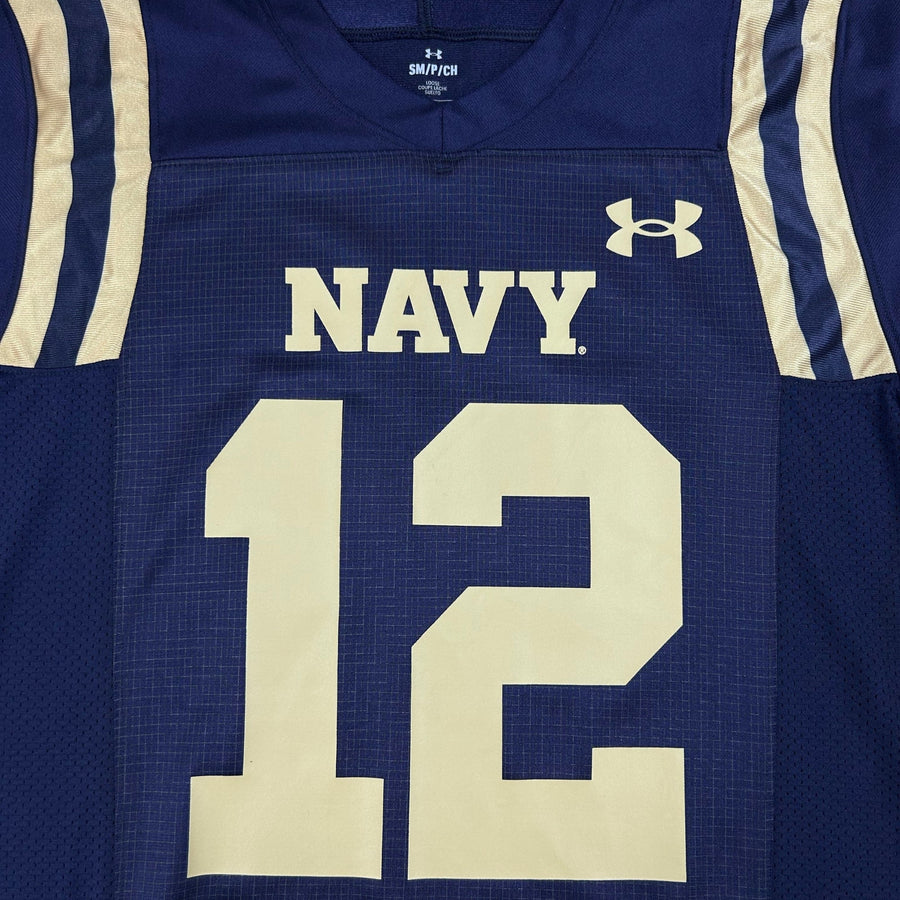 Navy Under Armour Sideline Replica #12 Football Jersey (Navy)