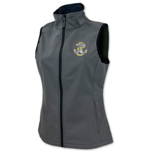 Load image into Gallery viewer, Navy Anchor Ladies Alta Softshell Vest (Charcoal)
