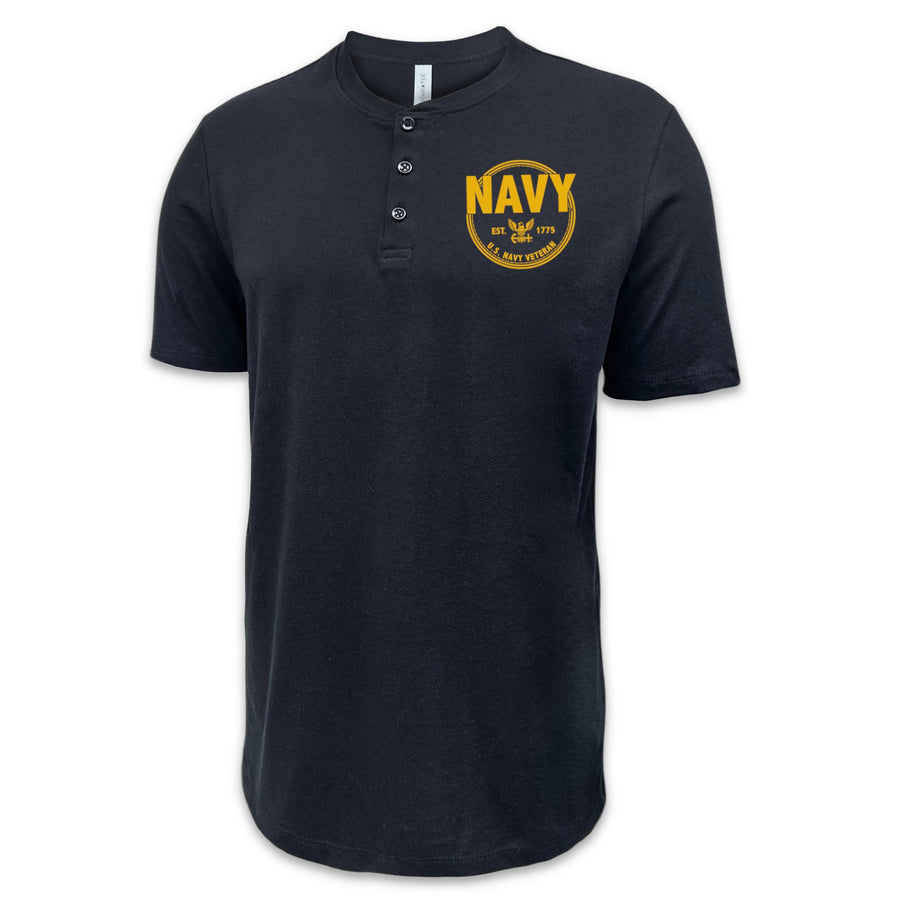 Navy Veteran Mens Henley T-Shirt