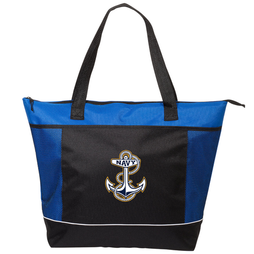 Navy Shopping Cooler Tote (Blue)