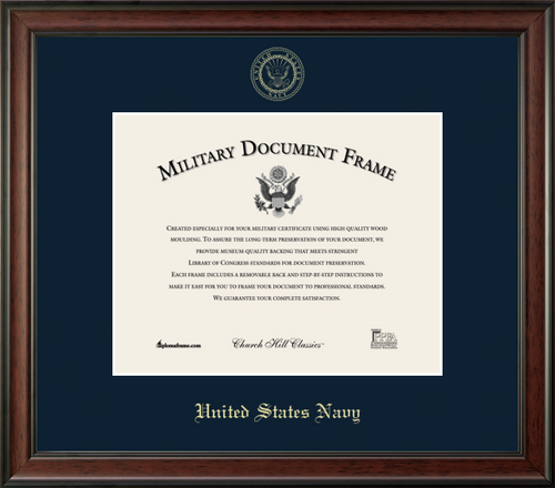 U.S. Navy Embossed Studio Certificate Frame (Horizontal)