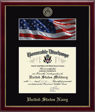 Load image into Gallery viewer, U.S. Navy Photo and Honorable Discharge Certificate Frame (11x8.5)*