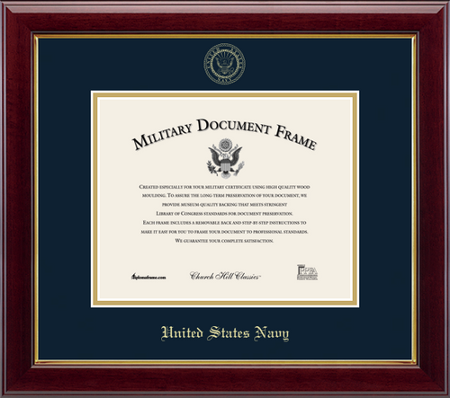U.S. Navy Gold Embossed Certificate Frame (Horizontal)