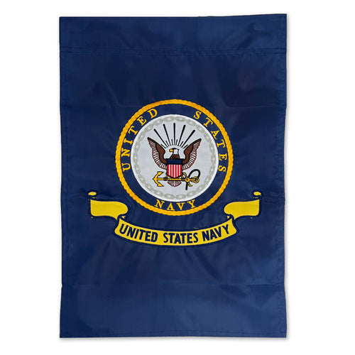 Navy Embroidered Garden Flag (12