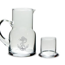 Load image into Gallery viewer, Navy Anchor 28oz Executive Water Carafe