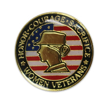 Load image into Gallery viewer, Honor Courage Sacrifice Women Veterans Lapel Pin