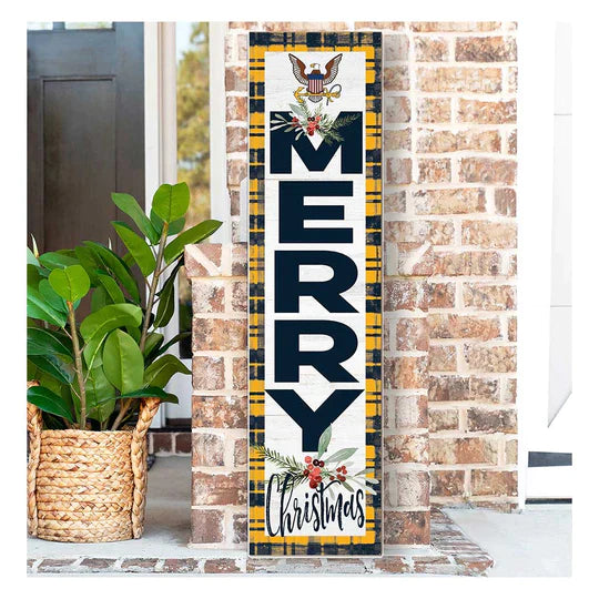 Navy Merry Christmas Sign (11x46)*