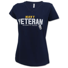 Load image into Gallery viewer, Navy Ladies Veteran Defender T-Shirt (Navy)