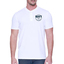 Load image into Gallery viewer, Navy Veteran Mens Henley T-Shirt