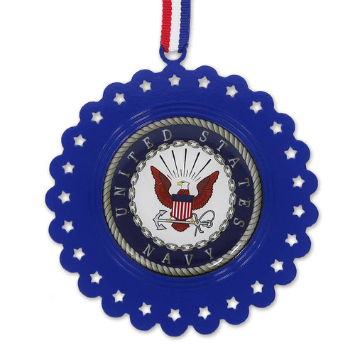 United States Navy Seal Circle Stars Ornament (Blue)