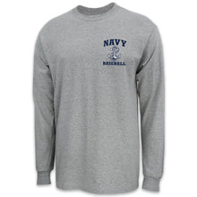 Load image into Gallery viewer, Navy Anchor Baseball Long Sleeve T-Shirt