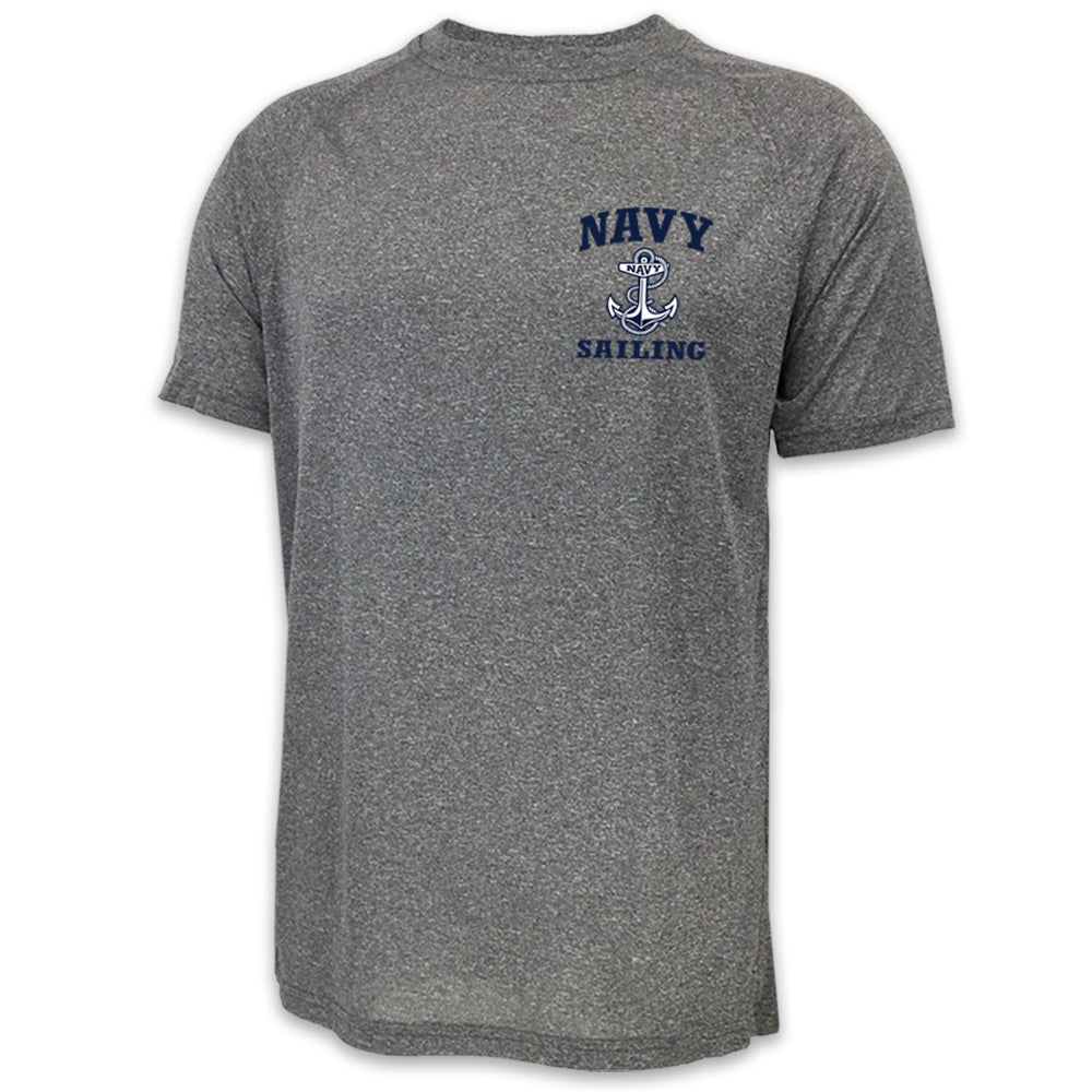 Navy Anchor Sailing Performance T-Shirt (Grey)