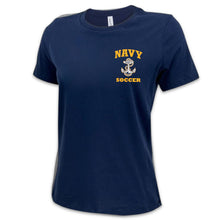 Load image into Gallery viewer, Navy Anchor Soccer Ladies T-Shirt