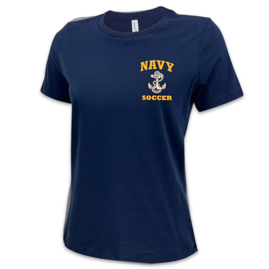 Navy Anchor Soccer Ladies T-Shirt
