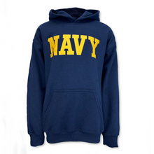 Load image into Gallery viewer, Navy Youth Logo Core Hood (Navy)