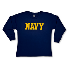 Load image into Gallery viewer, Navy Youth Logo Core Long Sleeve T-Shirt (Navy)