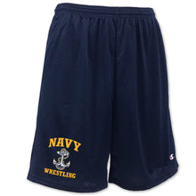 Load image into Gallery viewer, Navy Anchor Wrestling Mesh Short