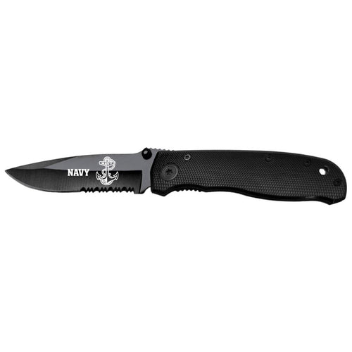 Navy Folding Lock Back Knife (Black)
