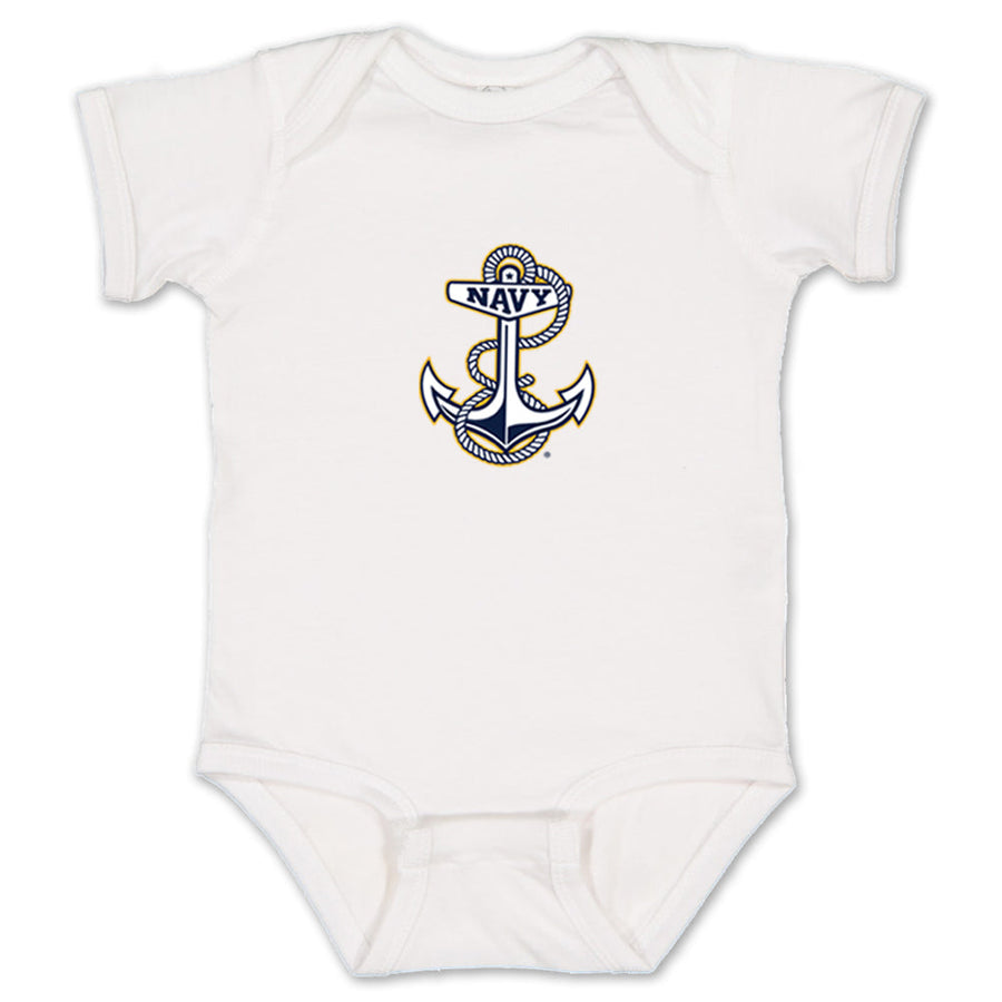 Navy Anchor Logo Infant Romper