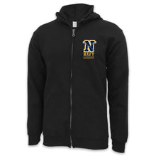 Load image into Gallery viewer, Navy Lacrosse Logo Full Zip Hood