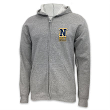 Load image into Gallery viewer, Navy Lacrosse Logo Full Zip Hood
