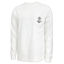 Load image into Gallery viewer, Navy Anchor Logo Pocket Long Sleeve T-Shirt
