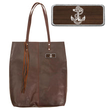 Load image into Gallery viewer, Navy Mee Canyon Tote (Brown)