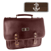 Load image into Gallery viewer, Navy Sabino Canyon Briefcase (Brown)