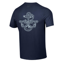 Load image into Gallery viewer, Navy Under Armour 2023 Rivalry Anchor Silent Service Performance Cotton T-Shirt (Navy)