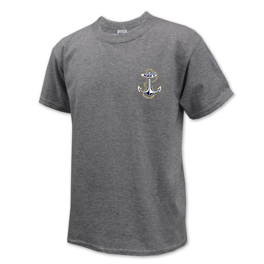 Navy Youth Anchor Left Chest Logo T