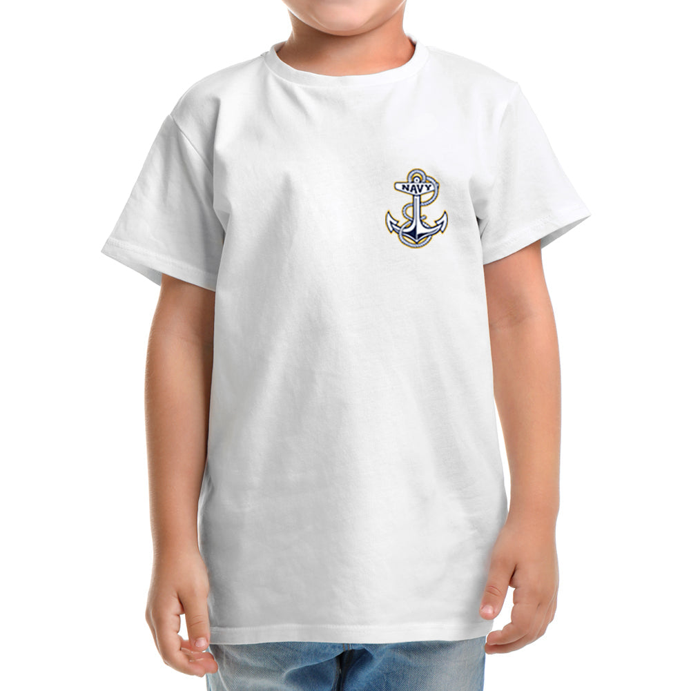 Navy Youth Anchor Left Chest Logo T