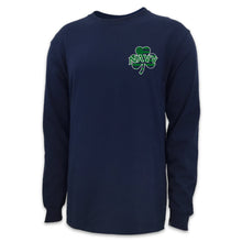 Load image into Gallery viewer, Navy Shamrock Long Sleeve T-Shirt