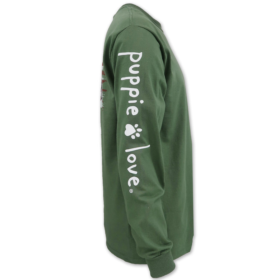 Military Working Pup Puppie Love Long Sleeve T-Shirt (OD Green)