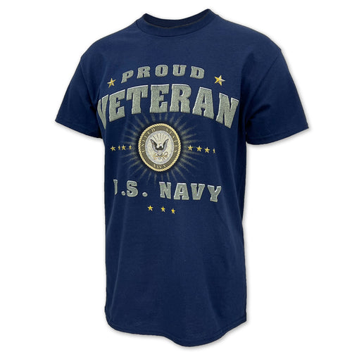 U.S. Navy Proud Veteran Burst T-Shirt (Navy)
