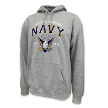 Load image into Gallery viewer, Navy Eagle Est. 1775 Hood (Grey)