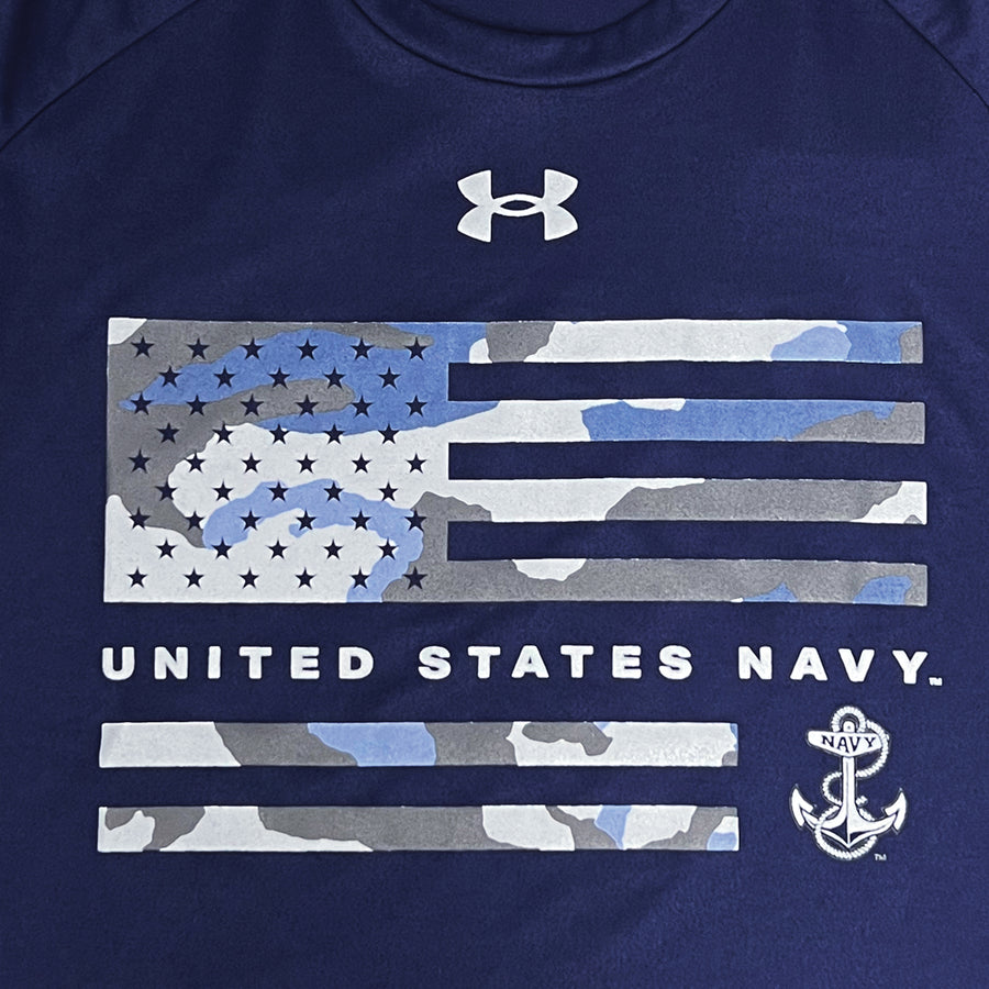 United States Navy Under Armour Camo Flag Tech T-Shirt (Navy)