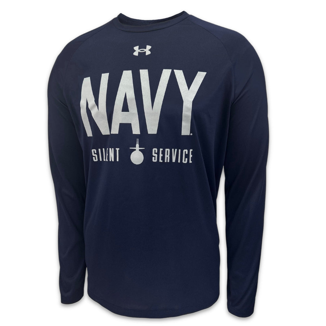 Navy Under Armour Silent Service Tech Long Sleeve T-Shirt (Navy)